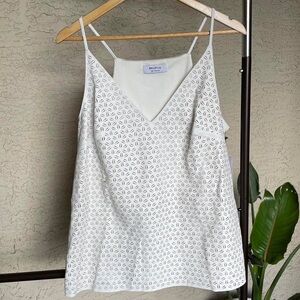 Anthropologie Bailey 44 Vegan Leather White Tank Top Shirt eyelet